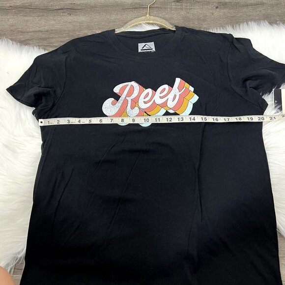 Reef Surf Black Retro Logo Short Sleeve Graphic Tee Womens Medium - Picture 4 of 5